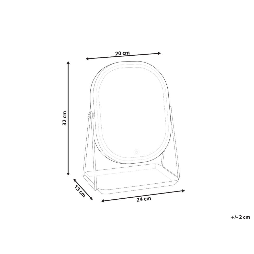 Specchio LED make up da tavolo 20 x 22 cm color oro rosa bagno camera da letto moderno
