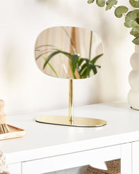 Specchio make up da tavolo oro 20 x 14 cm bagno camera da letto elegante moderno