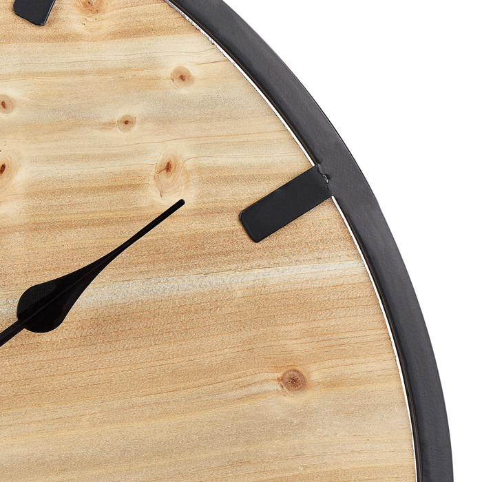Orologio da parete in legno di abete chiaro metallo 60 cm rotondo design moderno rustico pratico originale