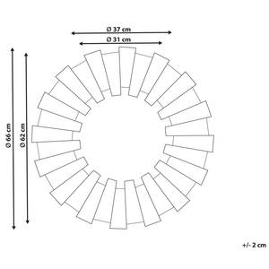 Specchio  parete  legno chiaro MDF impiallacciato 66 cm Rotondo Decorativo Fatto  mano Stile rustico