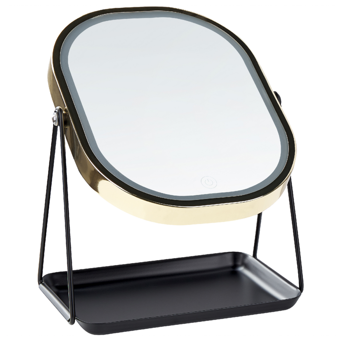 Specchio LED make up da tavolo 20 x 22 cm color oro bagno camera da letto moderno