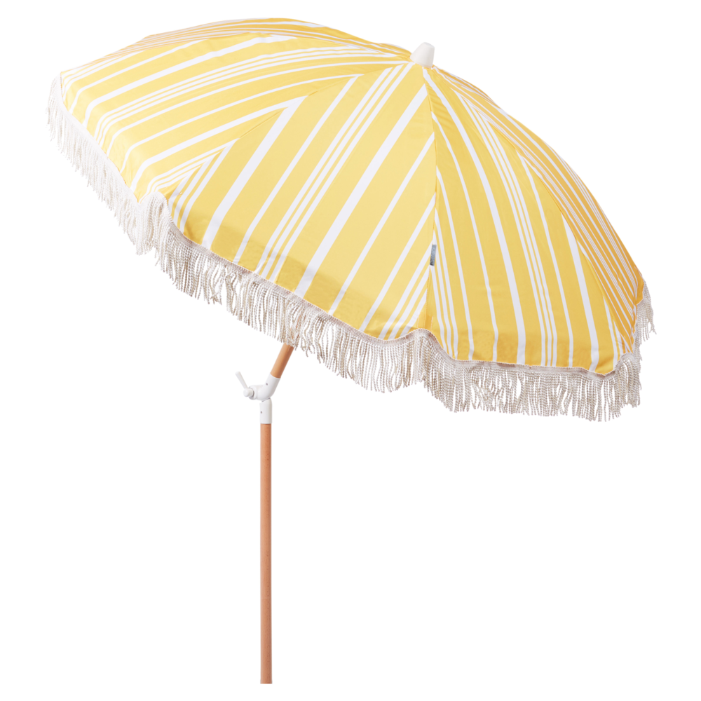 Ombrellone giardino tessuto bianco palo in legno faggio 150 cm Ombrellone esterno rotondo giardino retrò inclinabile resistente ai raggi UV