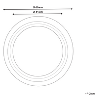 Specchio da parete MDF bianco sporco ø 60 cm Rotondo Decorativo Fatto a mano Pezzo d'arredo Stile scandinavo