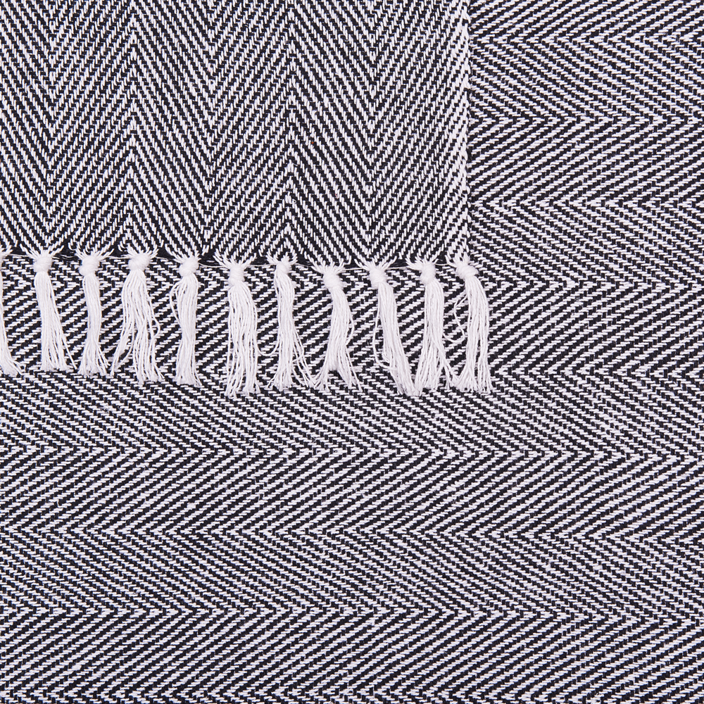 Coperta in cotone Nero 130 x 160 cm Copriletto boho stile costiero