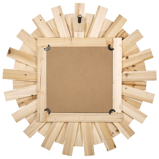 Specchio da parete multicolore in abete cinese ø 75 rotondo decorativo a raggi di sole Pezzo d'arredo da parete