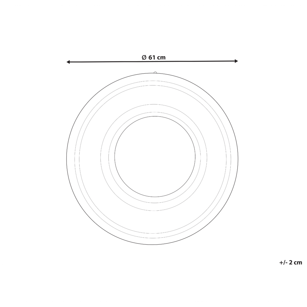 Specchio da parete in legno chiaro naturale di bambù ø 61 rotondo decorativo montato a parete pezzo d'accento