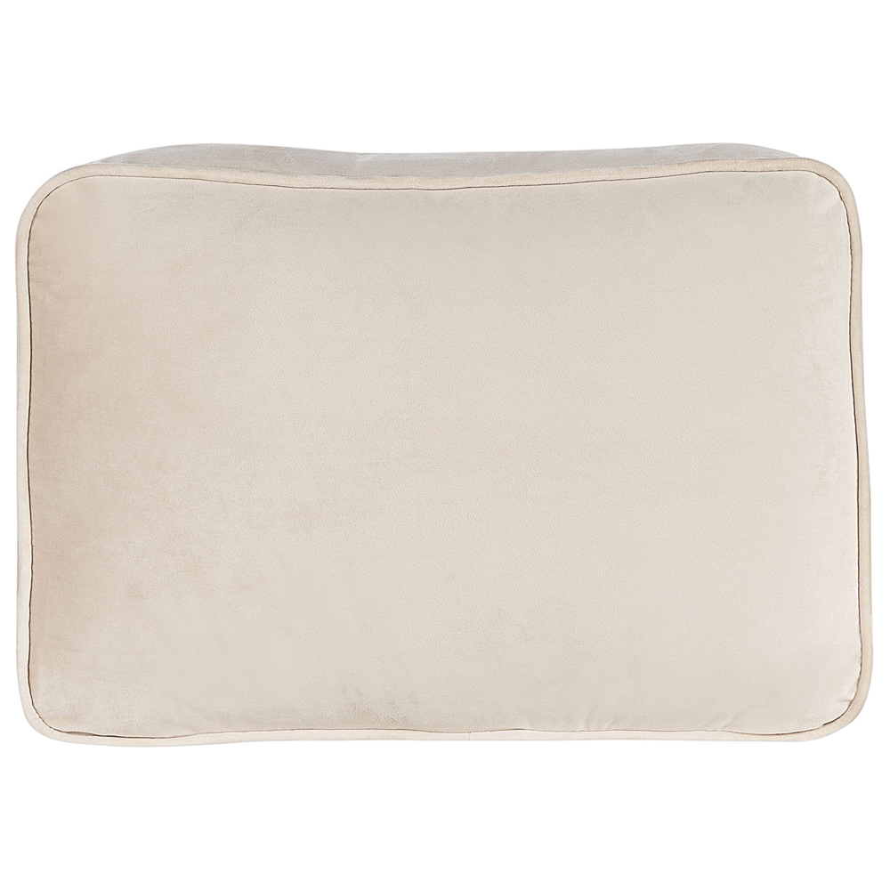 Chaise longue Velluto Beige e Oro Imbottito versione destra Orientamento Gambe In Metallo Rafforzamento Cuscino Design Moderno