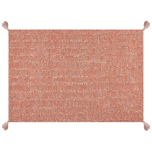 Tappeto in cotone con motivo semplice arancione 160 x 230 cm camera da letto soggiorno