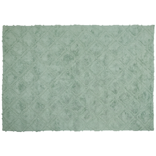 Tappeto in morbido cotone verde 160 x 230 cm con motivo geometrico camera da letto soggiorno