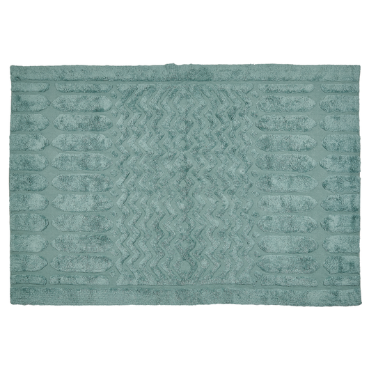 Tappeto in morbido cotone verde menta 140 x 200 cm con motivo geometrico camera da letto soggiorno