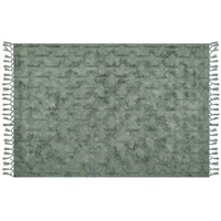 Tappeto cotone trapuntato verde con nappe 160 x 230 cm stile boho soggiorno