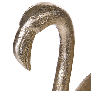 Decorazione domestica Fenicottero d'oro in alluminio a forma di vassoio portaoggetti Figurina moderna di design industriale