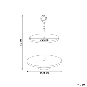 Piatto da dessert a 2 piani metallo marmo oro e bianco Design moderno e glamour