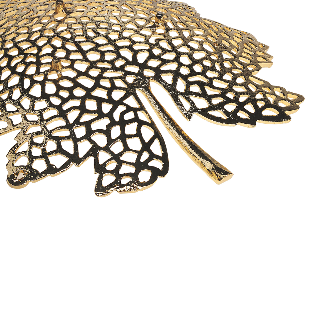 Set di 3 vassoi decorativi in alluminio dorato Foglia d'acero Glam Modern Decor Home Accessories
