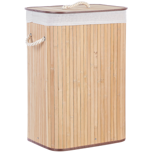 Cestino portaoggetti in bambù legno chiaro con coperchio Cestino per biancheria Accessori pratici lavanderia bucato