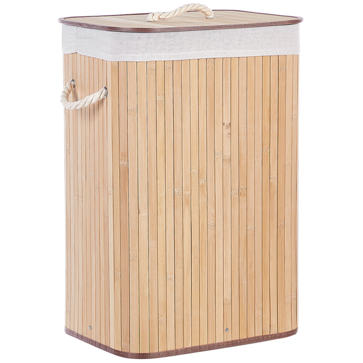 Cestino portaoggetti in bambù legno chiaro con coperchio Cestino per biancheria Accessori pratici lavanderia bucato