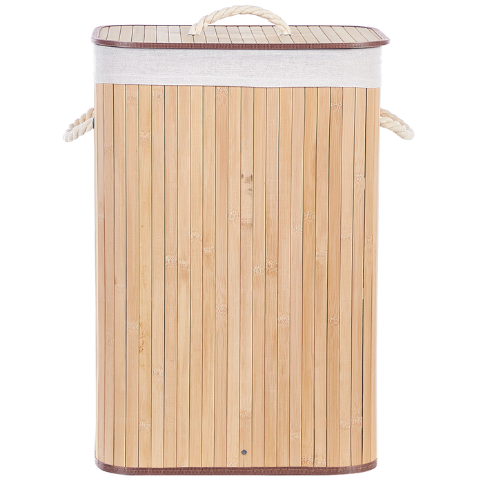 Cestino portaoggetti in bambù legno chiaro con coperchio Cestino per biancheria Accessori pratici lavanderia bucato