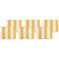 Set di 6 cuscini per sedie da esterno giallo e bianco 31 x 39 cm giardino terrazzo tessuto resistente