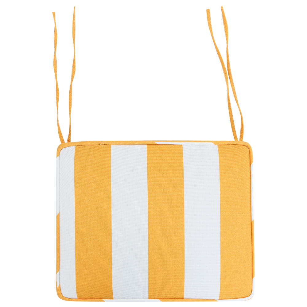 Set di 6 cuscini per sedie da esterno giallo e bianco 31 x 39 cm giardino terrazzo tessuto resistente