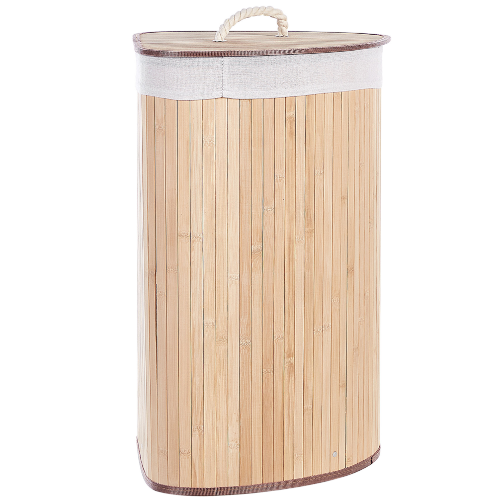 Cestino portaoggetti in bambù legno chiaro con coperchio Cestino per biancheria Accessori pratici lavanderia bucato