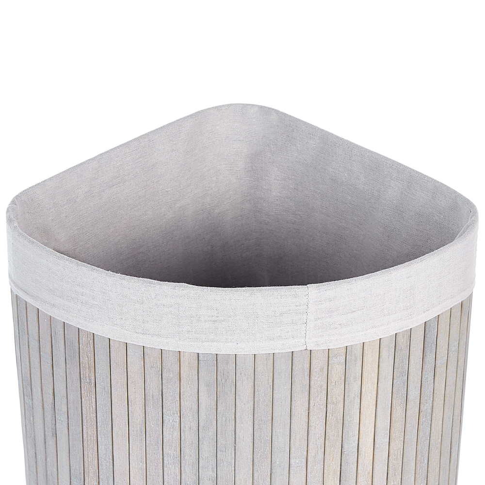 Cestino portaoggetti in bambù grigio chiaro con coperchio Cestino per biancheria Accessori pratici lavanderia bucato