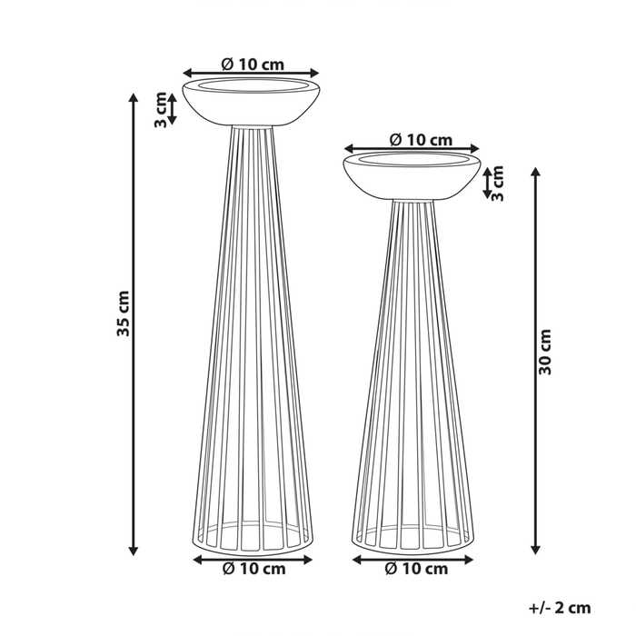 Set di 2 portacandele Oro con effetto marmo Metallo Design moderno Bastoncini per candele Classico