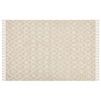 Tappeto in cotone beige 140 x 200 cm minimalista trapuntato motivo geometrico soggiorno camera da letto