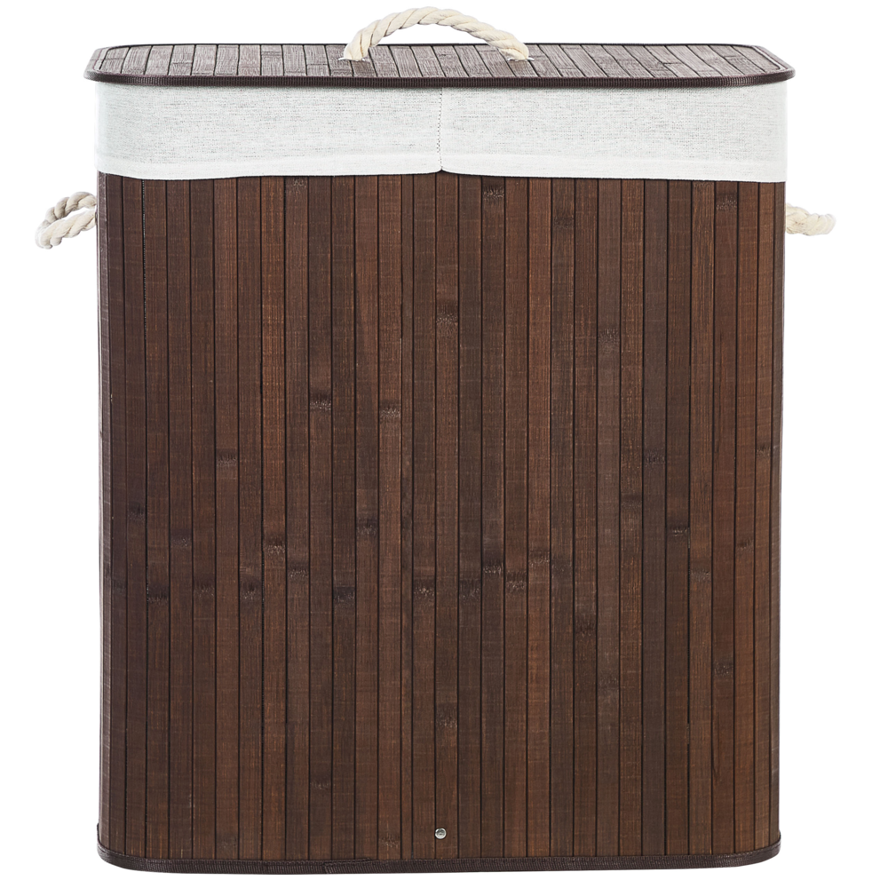 Cestino portaoggetti in bambù legno scuro con coperchio Cestino per biancheria Accessori pratici lavanderia bucato