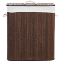 Cestino portaoggetti in bambù legno scuro con coperchio Cestino per biancheria Accessori pratici lavanderia bucato
