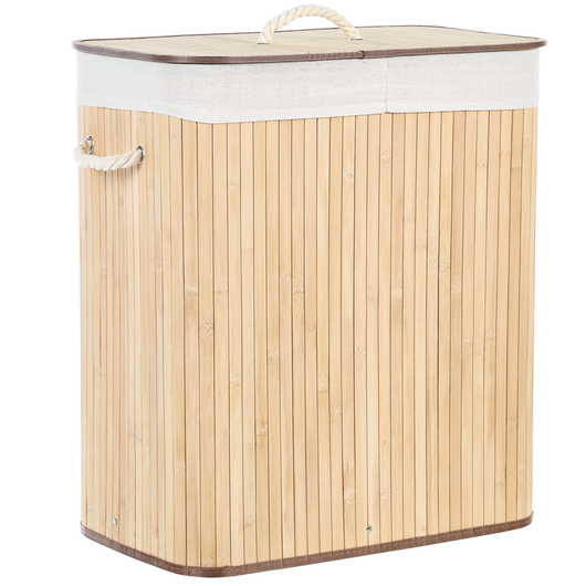 Cestino portaoggetti in bambù legno chiaro con coperchio Cestino per biancheria Accessori pratici lavanderia bucato