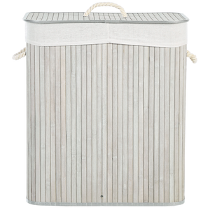 Cestino portaoggetti in bambù grigio con coperchio Cestino per biancheria Accessori pratici lavanderia bucato