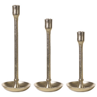 Set di 3 portacandele in alluminio dorato Glamour elegante decorazione centrotavola