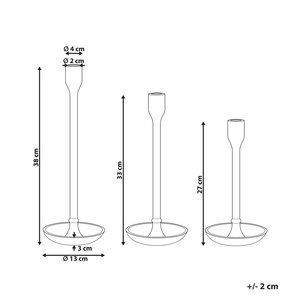 Set di 3 portacandele in alluminio dorato Glamour elegante decorazione centrotavola