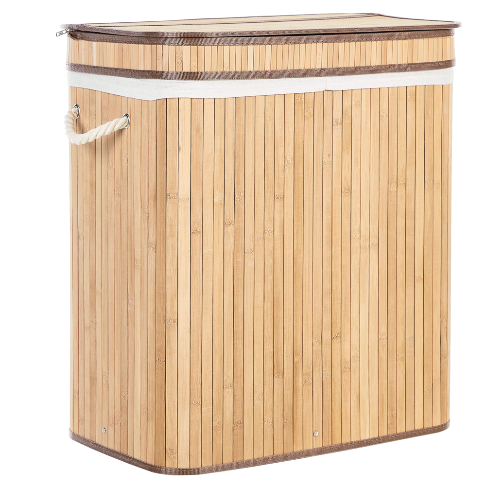 Cestino portaoggetti in bambù legno chiaro con coperchio Cestino per biancheria Accessori pratici lavanderia bucato
