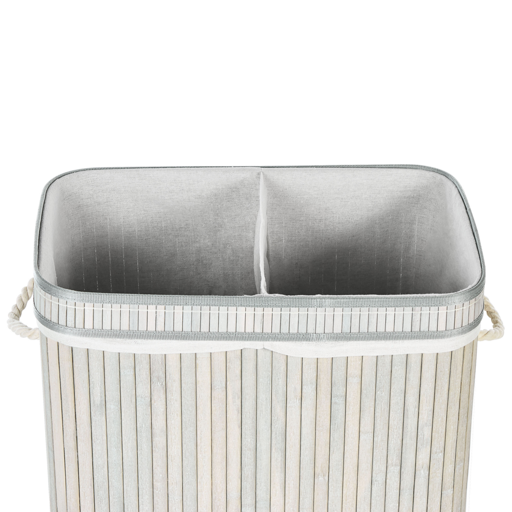 Cestino portaoggetti in bambù grigio con coperchio Cestino per biancheria Accessori pratici lavanderia bucato
