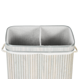 Cestino portaoggetti in bambù grigio con coperchio Cestino per biancheria Accessori pratici lavanderia bucato