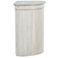 Cestino portaoggetti in bambù grigio con coperchio Cestino per biancheria Accessori pratici lavanderia bucato