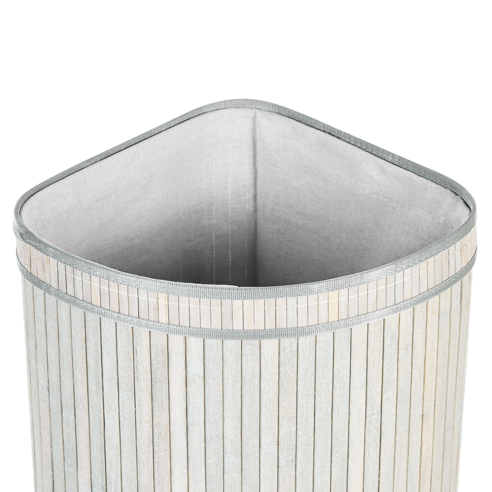 Cestino portaoggetti in bambù grigio con coperchio Cestino per biancheria Accessori pratici lavanderia bucato