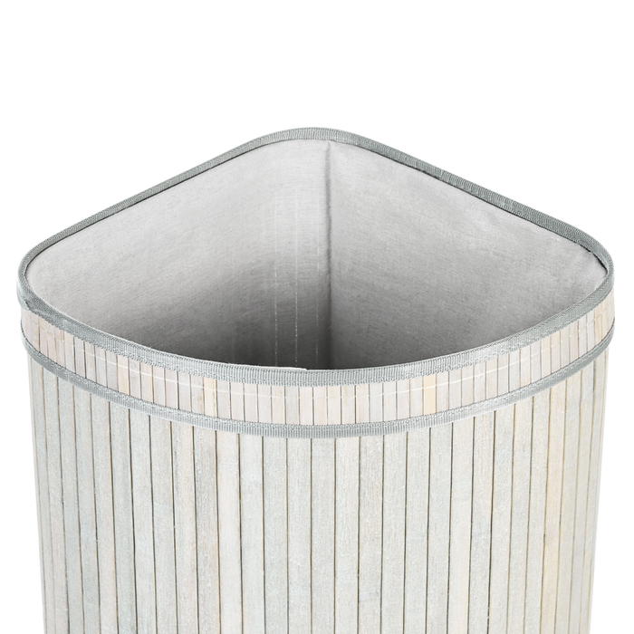 Cestino portaoggetti in bambù grigio con coperchio Cestino per biancheria Accessori pratici lavanderia bucato