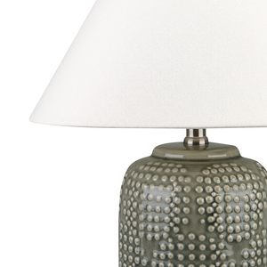 Lampada da tavolo Base in ceramica blu scuro Paralume in tessuto Illuminazione d'ambiente Lampada da tavolo da comodino