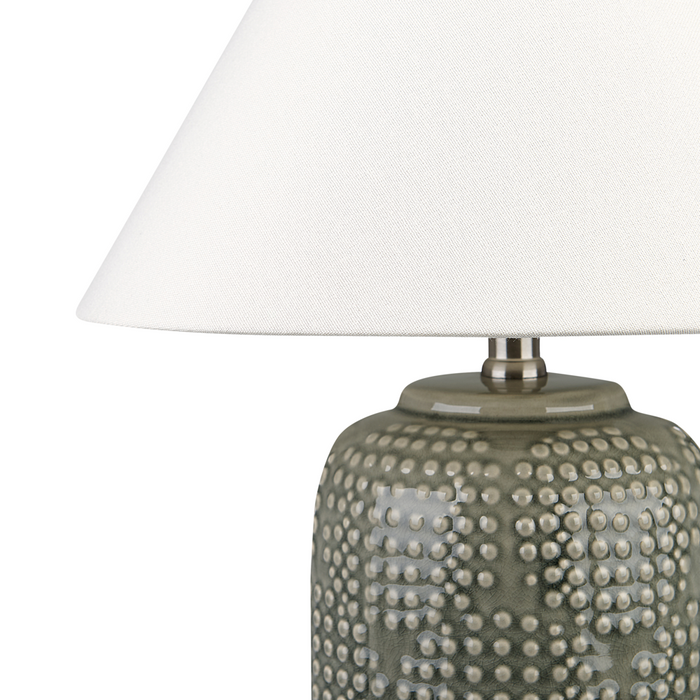 Lampada da tavolo Base in ceramica blu scuro Paralume in tessuto Illuminazione d'ambiente Lampada da tavolo da comodino