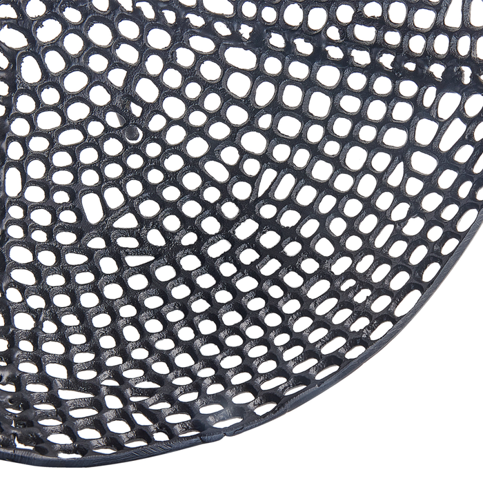 Vassoio decorativo in metallo nero Accessori rotondi Vassoio con design traforato