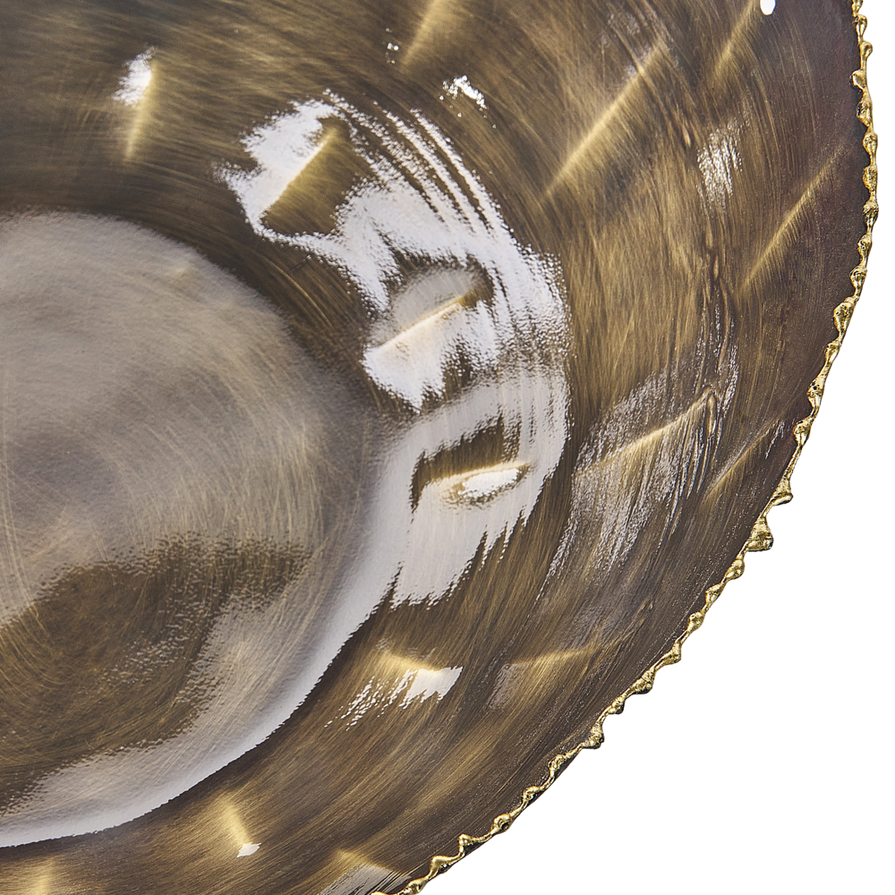 Set di 3 vassoi decorativi in metallo d'ottone con finitura anticata Design rotondo per vassoi d'accento