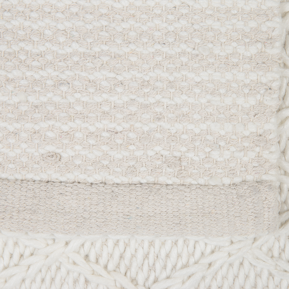 Tappeto tappetino Lana Bianco sporco con viscosa 160 x 230 cm Tappeto rettangolare intrecciato a mano