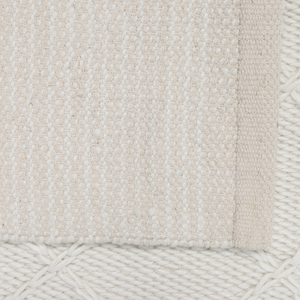 Tappeto tappetino Lana Bianco Sporco con Cotone 140 x 200 cm Rettangolare Intrecciato a Mano Motivo Geometrico Boho