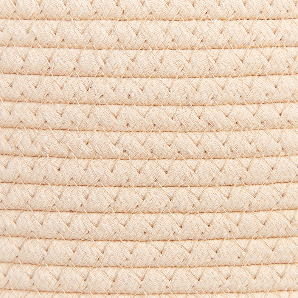 Set di 2 cestini portaoggetti in cotone beige fatti a mano con maniglie Cestino per la biancheria in tessuto a tinta unita