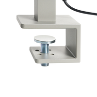 Lampada LED da scrivania Argento Metallo 120 cm Alluminio morsetto Luce Dimmerabile Ufficio Studio Moderno