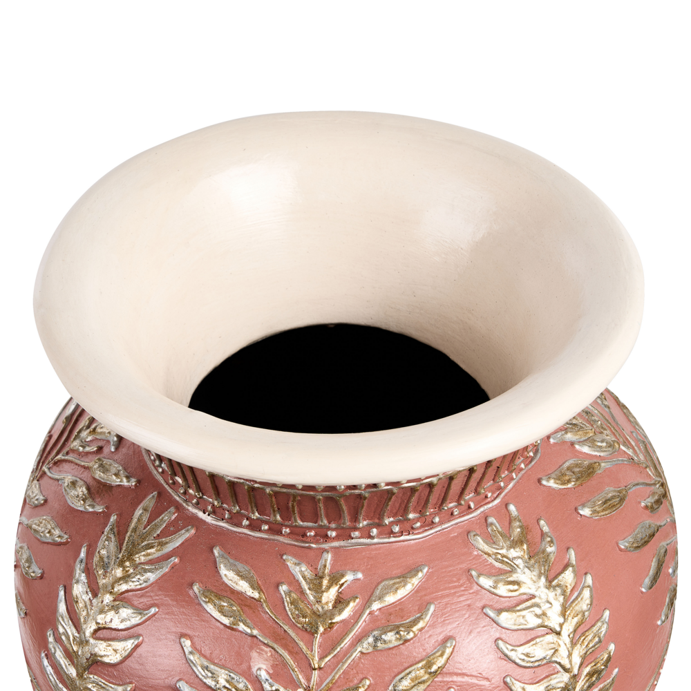 Vaso decorativo da terra in terracotta bianca e marrone Stile tradizionale per fiori secchi