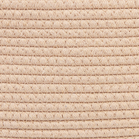 Set di 2 ceste portaoggetti in cotone beige realizzati a mano con maniglie in pelle