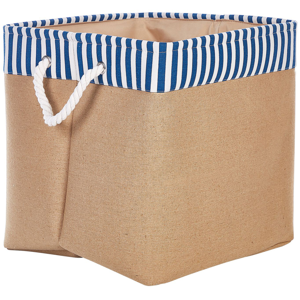 Set di 2 ceste portaoggetti in cotone beige con maniglie Soggiorno tradizionale Camera da letto